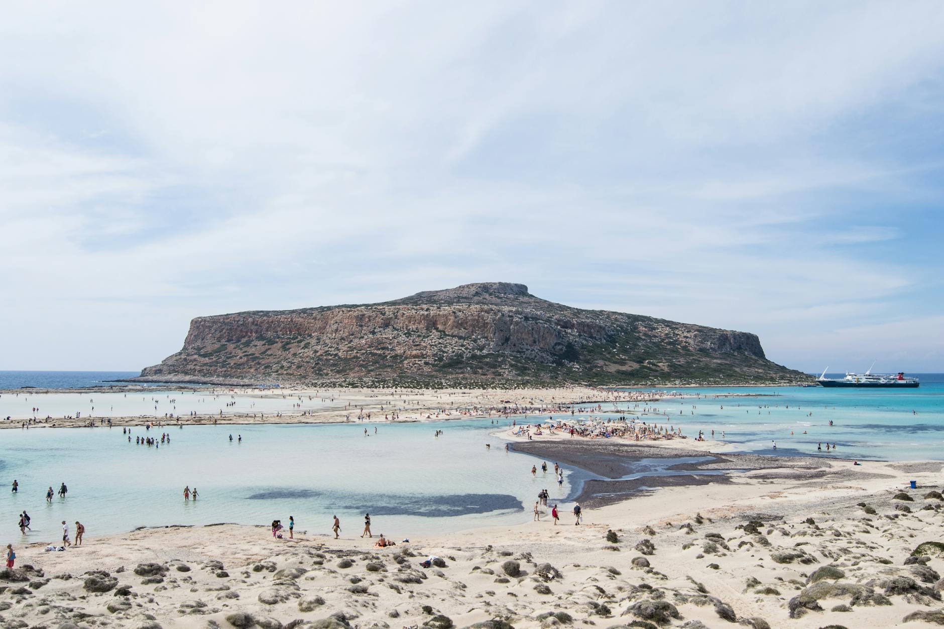 view of beautiful lagoon and rocky island