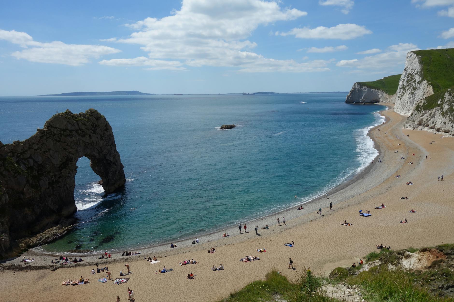 sunny day at durdle door beach england